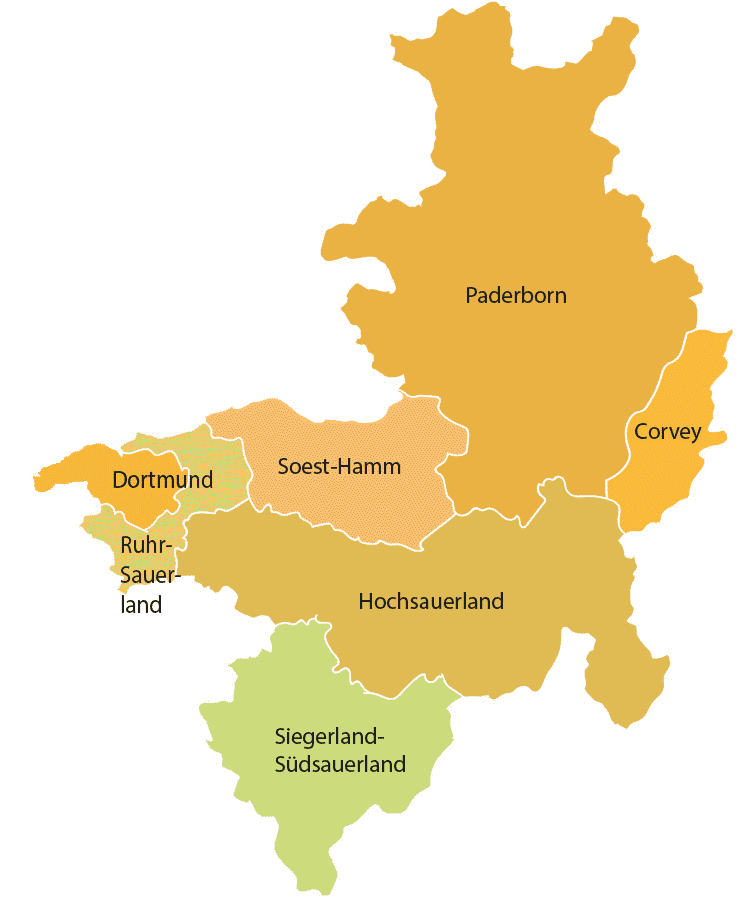 Karte der Bezirke
